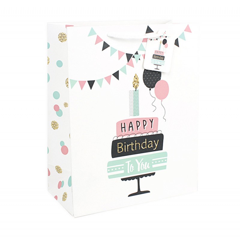 Подарочный пакет Halluci «Happy Birthday Candle» L
